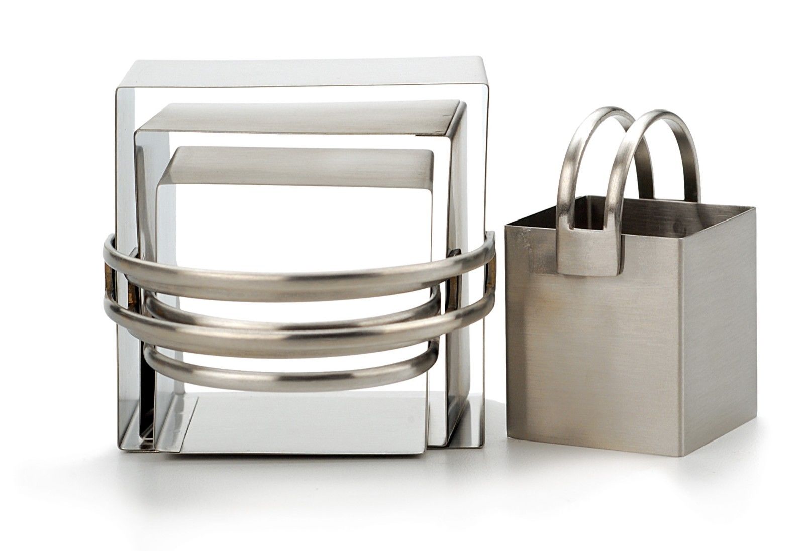 RSVP Square PASTRY CUTTERS Set of 4 Nesting Stainless Steel Biscuit